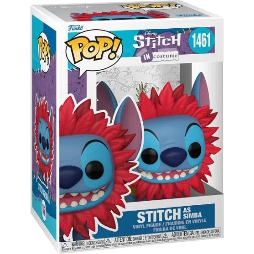 Funko Pop! Stitch som Simba - 5,5 cm Vinylfigur