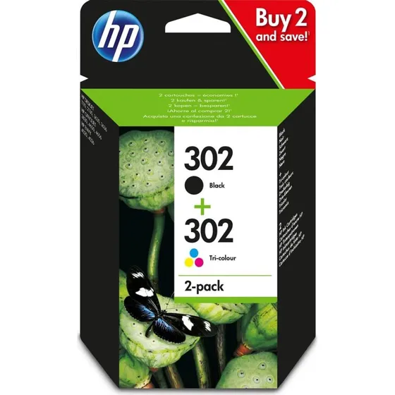 HP 302 Sort + Farve 2-pack (Original)