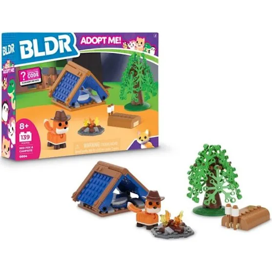 BLDR Adopt Me! Rød Ræv & Campingplads Byggesæt, 139 dele
