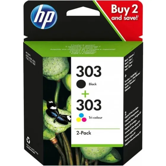 HP 303 Sort/Cyan/Magenta/Gul Blækpatron (2-pack)