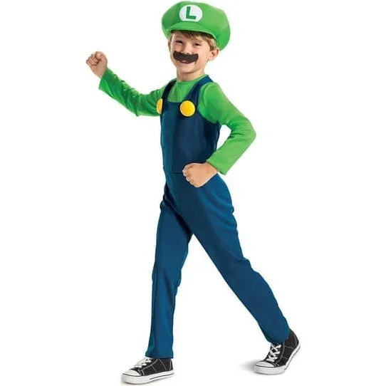 Nintendo Super Mario Luigi Dress-up Kostume, M (7-8 år)