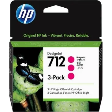 HP 712 Magenta 3-pak, 29 ml pr. patron