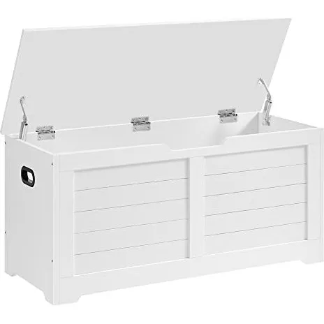 VASAGLE bænk med opbevaring, hvid, 100x40 cm