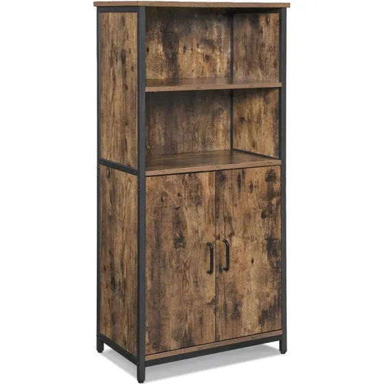 Rustik Brun/Sort Fritstående Skab 60x35x125 cm