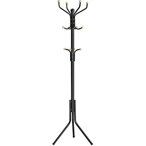 SONGMICS stumtjener 12 knager, sort stål, 182 cm