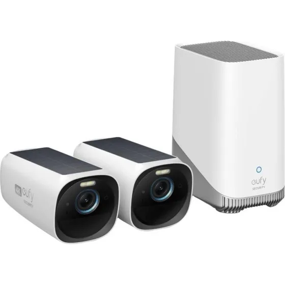 eufyCam S330 4K 2-Cam Kit med Solar Panel & HomeBase 3