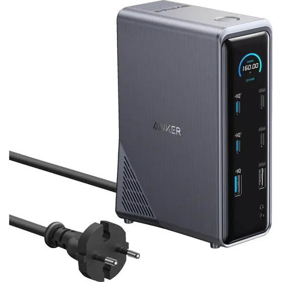 Anker Prime 14-in-1 Dockingstation (160W, Dual Display) – Grå
