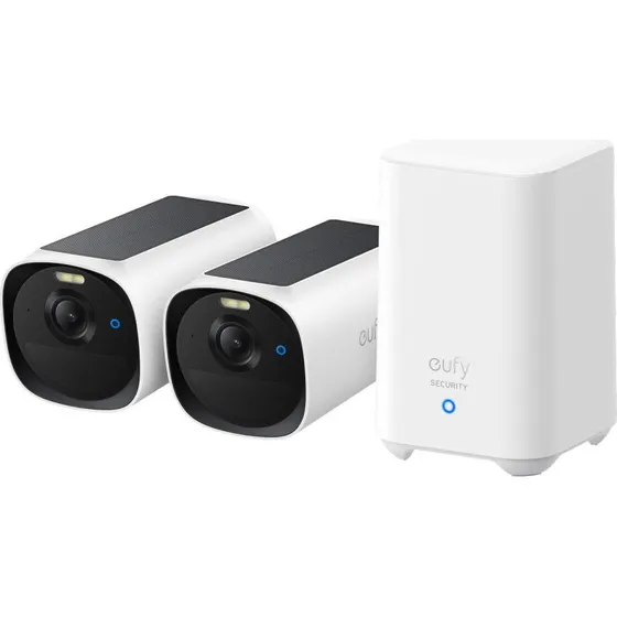 Anker eufyCam E40 2K Overvågningskamera Sæt med HomeBase 2 og Solpanel - Hvid