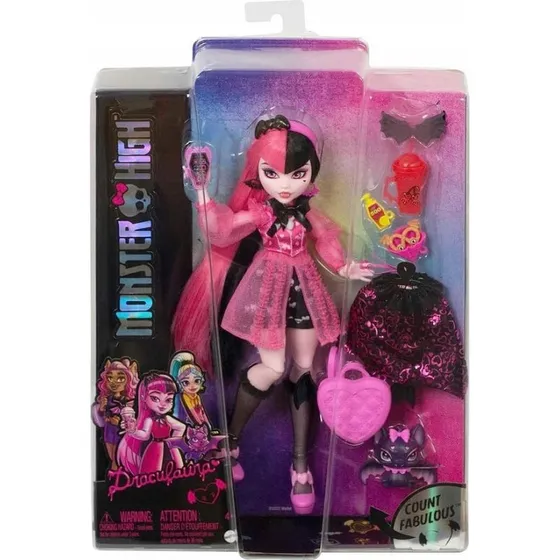 Monster High Draculaura-Dukken HHK51 med tilbehør, 29 cm, 4 år+