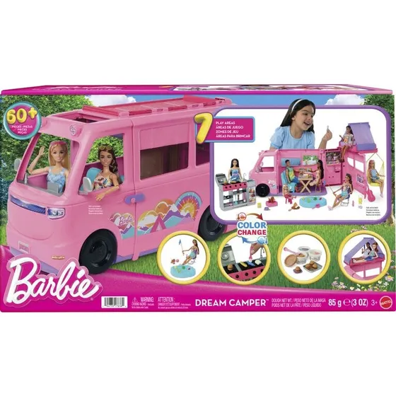Barbie Dream Camper Legesæt med 60+ dele – Udklappeligt campingvognslegesæt