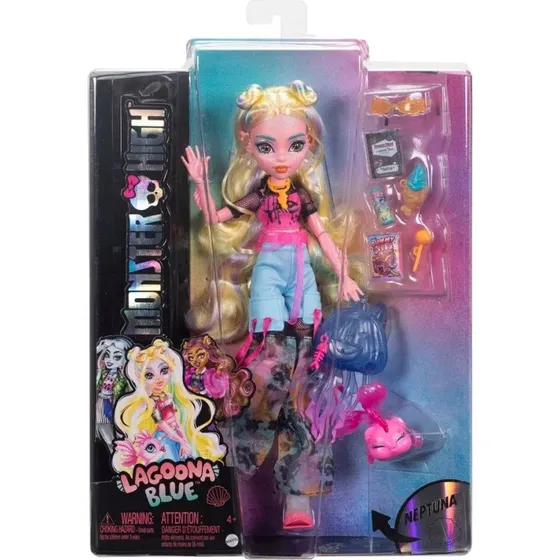 Monster High Lagoona Blue Dukke med Neptuna, 27 cm, 4+