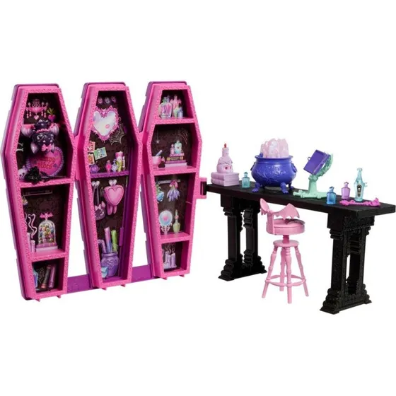 Monster High Draculaura Secret Potion Room - Legesæt uden dukke, 12+ tilbehør, 4+ år