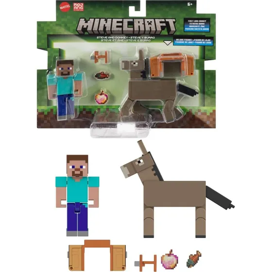 Mattel Minecraft Core Figur 2-Pack: Steve & Donkey