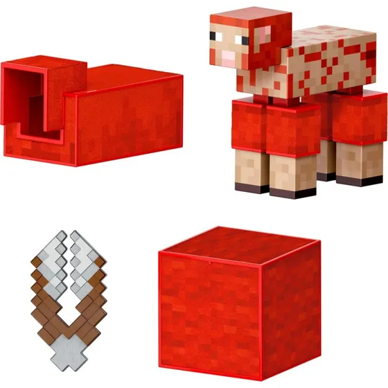Mattel Minecraft Diamond Sheep Action Figure 14cm med 3 Tilbehør