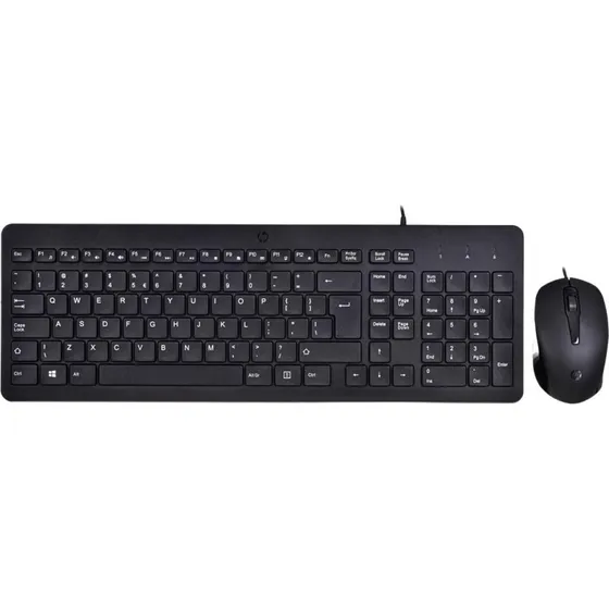 HP 150 Tastatur & Mus Sæt, USB, Sort, Fuldstørrelse