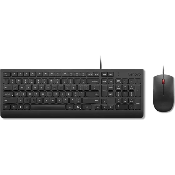 Lenovo Essential Wired Combo Tastatur og Mus, Nordisk, Sort