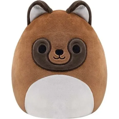 Adopt Me! Squishmallow Tanuki 20 cm, blød tøjdyr med rødbrun pels