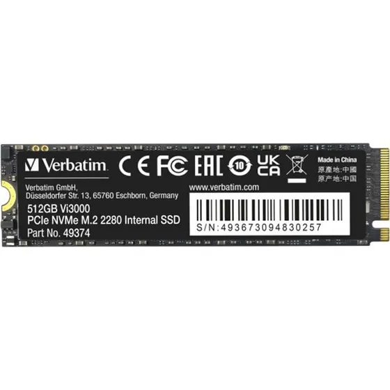 Verbatim Vi3000 SSD 512GB M.2 2280 PCIe 3.0 NVMe