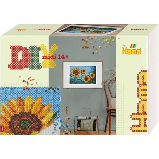 Hama Art midi Solsikker – 10.000 Perler, 42x28 cm