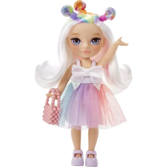 Rainbow High Littles Opal Raine, 15 cm dukke med frisure og kæledyr