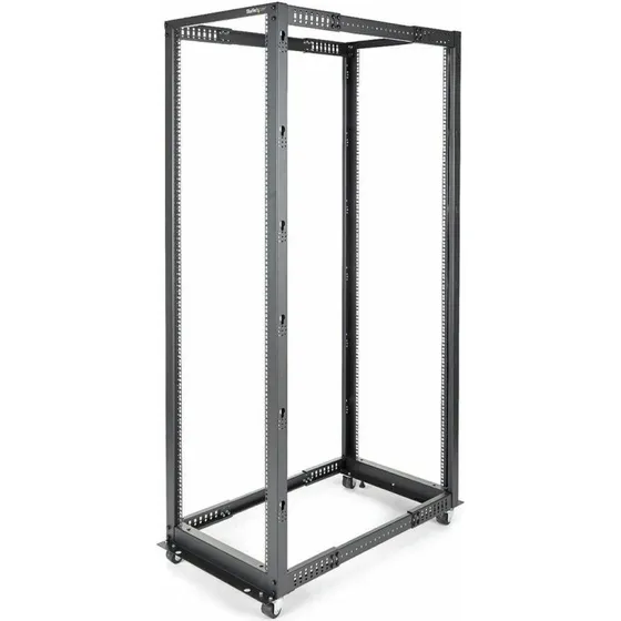 Startech 4POSTRACK42 42U Fritstående Serverrack, Sort/Grå
