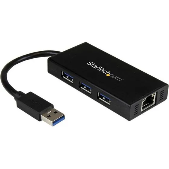 StarTech ST3300GU3B USB 3.0 Hub med Gigabit LAN, 3 port