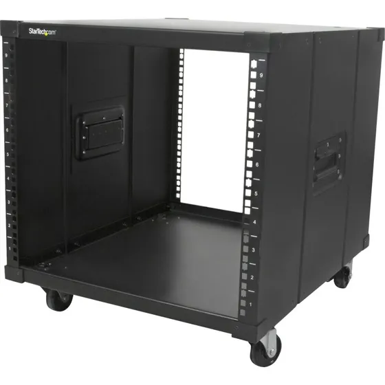 StarTech.com 9U Open Frame Rack med Hjul – 23" Dyb, 220 lbs, Sort