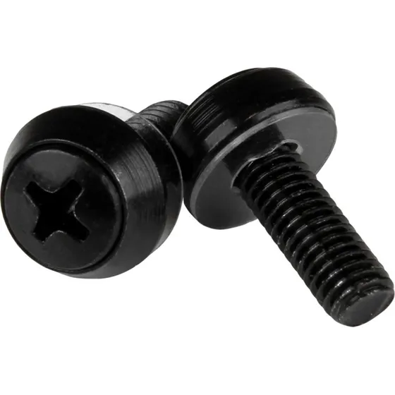 StarTech.com M6 x 12mm Sort Skruesæt, 50 stk