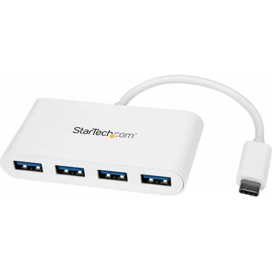 StarTech USB-C til 4-port USB-A 3.2 Gen 1 hub (hvid)