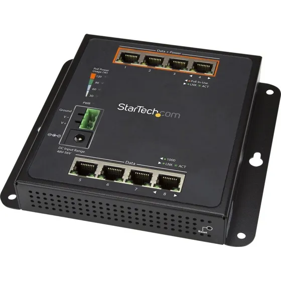 StarTech IES81GPOEW 8-Port PoE+ Managed Switch