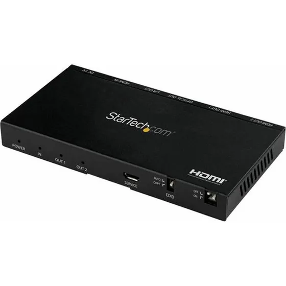 StarTech ST122HD20S 2-vejs HDMI-switch med optisk lydudgang, sort