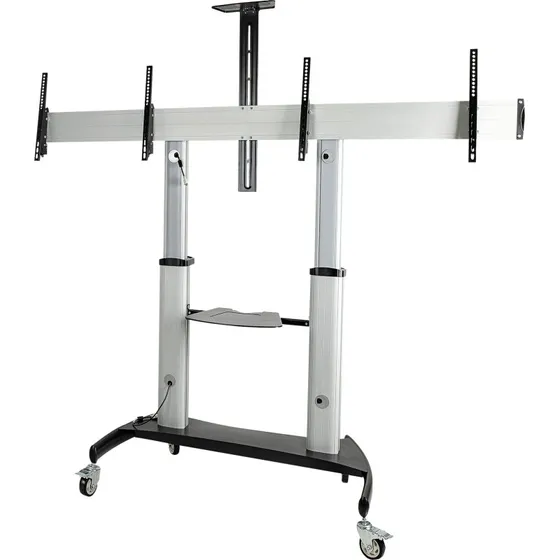 StarTech STNDMTVDUO Dual TV Cart, 37-60" VESA, Højdejusterbar, Med Kaster & Webcam