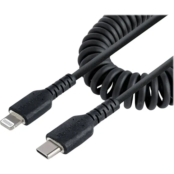 StarTech.com 1m USB C til Lightning Kabel, MFi, Sort, Coilet