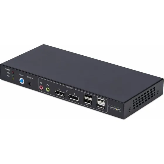 StarTech.com 2-Port DP KVM Switch 4K 60Hz med Audio & USB
