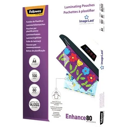 Fellowes Lamineringsposers A4 80 micron 100 stk
