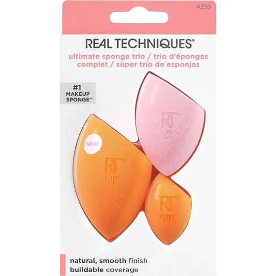 Real Techniques Ultimate Sponge Trio Orange/Rosa