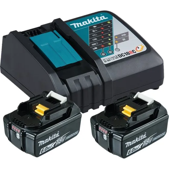Makita DC18RC Batterioplader + 2 x 6 Ah Li-Ion