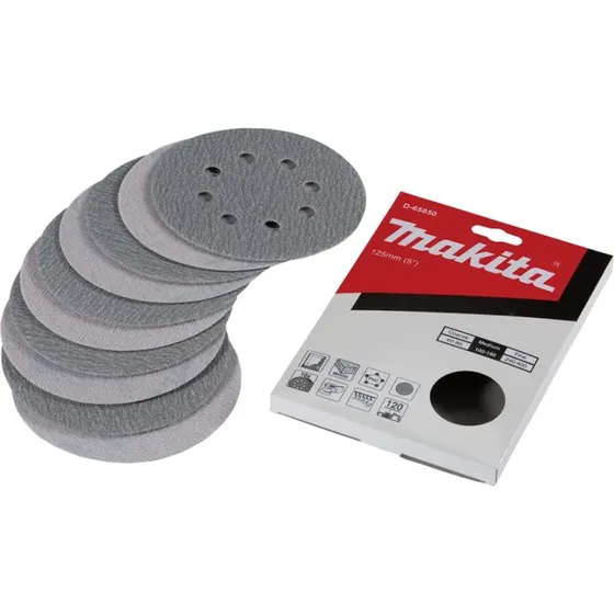 Makita Sandpapirsark Kredsløbssliber 120, 125 mm x 125 mm, 10 stk