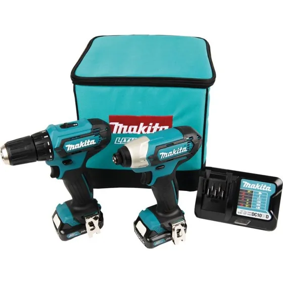 Makita CLX224A 12 V trådløst kombi-sæt med 2 batterier