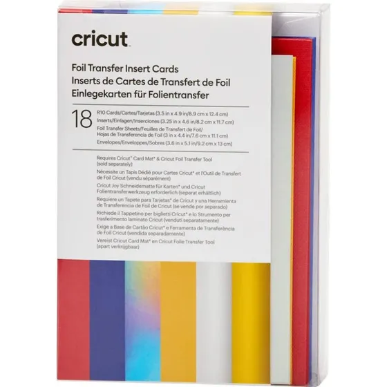 Cricut Celebration Sampler Folietransfer, Hvid, Blå, Sølv, Rød, Guld, Majs, Holografisk Sølv