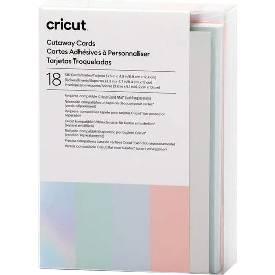 Cricut Pastel Sampler Skær væk-kortsæt – Hvid, Kakifarvet, Sennep, Puder-blå, Fest Pink, Tulipan