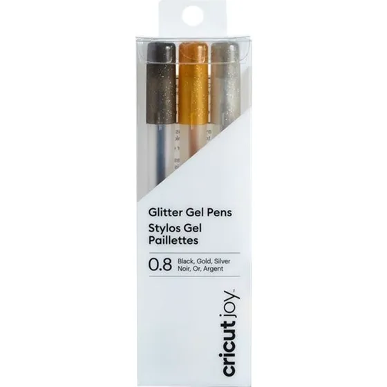 Cricut Joy Rollerball Pen – Glitterguld, Glittersølv, Glittersort (3 stk)