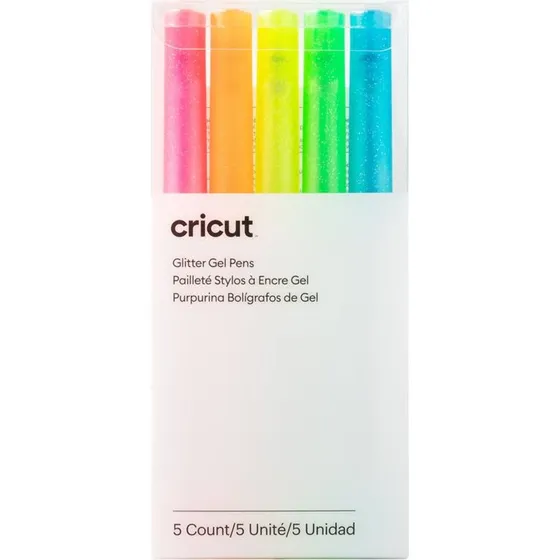 Cricut Rollerball-pen (5 stk) – Glitter-gelblæk, 0.8 mm