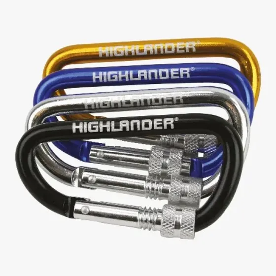Highlander Screwgate karabinhage, assorterede farver