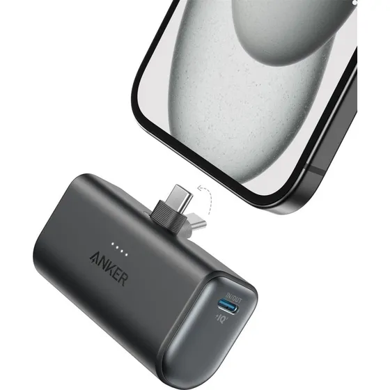 Anker Nano 5000 mAh Powerbank 22,5 W USB-C sort
