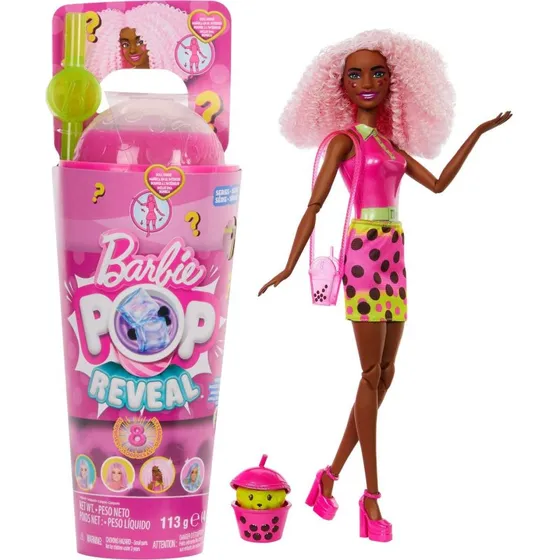 Barbie Pop Afslør Boba Berry Bliss – Overraskelsesdukke med duftende snacks