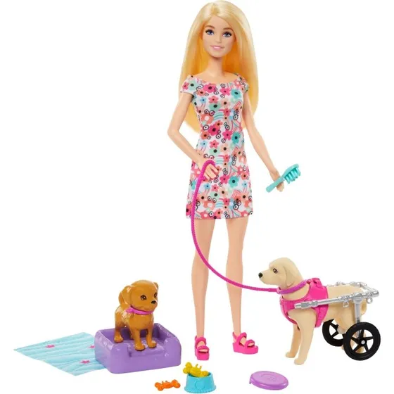 Barbie Legesæt til kæledyr med gang og hjul (HTK37)