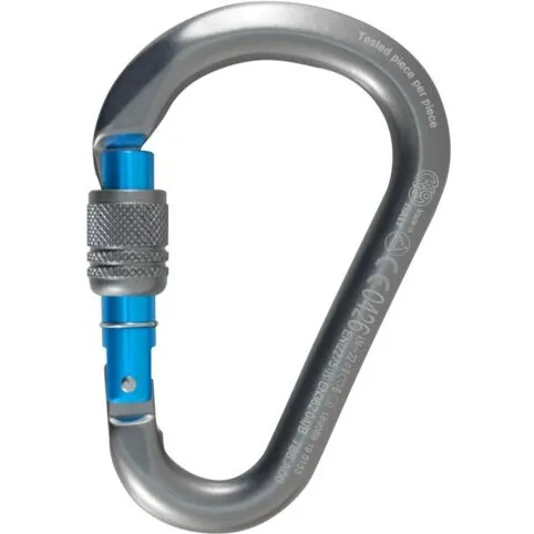 KONG HMS Screw karabinhage alu - grå/cyan