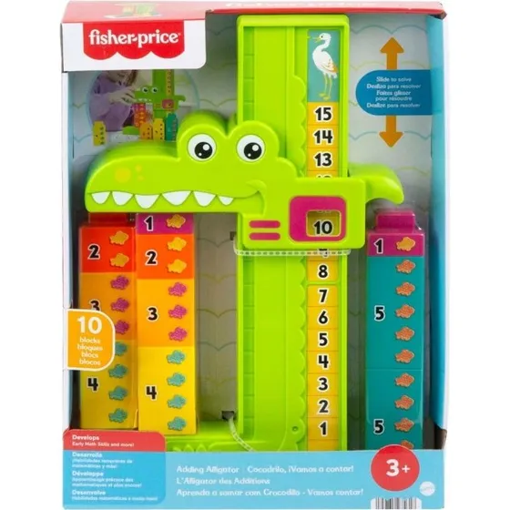 Fisher-Price Adding Alligator JCT13, stabellegetøj med 10 klodser