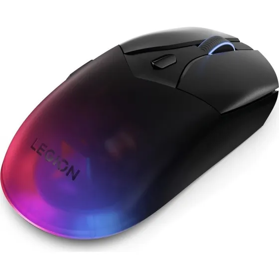 Lenovo Legion M410 Trådløs Gamingmus, 16.000 DPI, RGB, Sort/Transparent